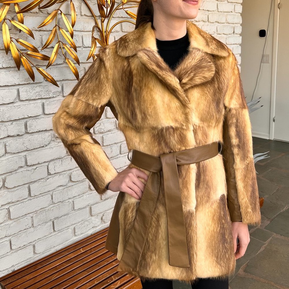 Vintage 1970s Mink Fur and Leather Coat